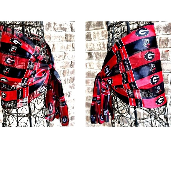 VTG University Georgia Scarf UGA Football Bulldogs Dawgs 58 in L x 12 in NWT - Picture 3 of 12